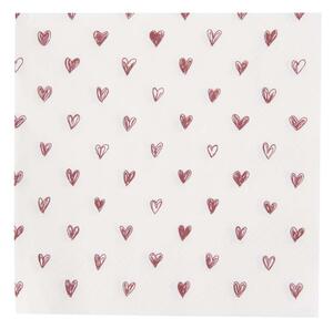 Ib Laursen - ubrousky Red Hearts 33x33 cm, 20 ks