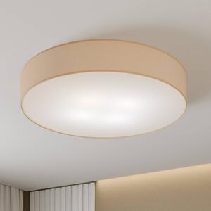 TK Lighting Stropní svítidlo Rondo, béžové Ø 80 cm, stmívatelný, Krémová / jantar, Ložnice, Textil / tkanina / hedvábí, Moderní