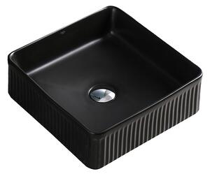 BPS-koupelny Keramické umyvadlo na desku HYD-AA-MTB-375 37,5x37,5 cm, černé mat