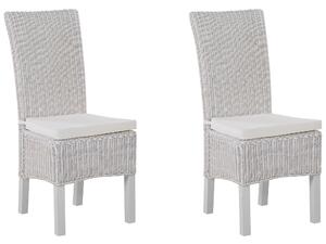 Sada dvou ratanových židlí v bílé barvě ANDES