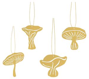 COOEE Design Sada mosazných ozdob Fungi Brass - 4 ks CED410