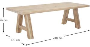 Jídelní stůl z masivního dubového dřeva Ashton, různé velikosti
