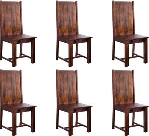 CAMBRIDGE MAMMUT Židle sada 6 kusů z masivního akátového dřeva v koloniálním stylu