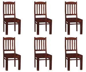 CAMBRIDGE Židle sada 6 kusů, opěradlo se vzorem, koloniální, akácie