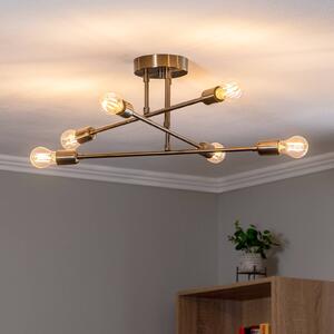 Opviq Stropní svítidlo Flower 176, 6 světel, zlatá antika, stmívatelný, Bronz / starožitná mosaz, Obývací pokoj / jídelna, kov, Moderní