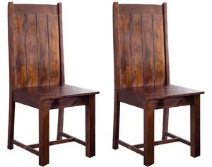 CAMBRIDGE MAMMUT Židle sada 2 kusů z masivního akátového dřeva v koloniálním stylu