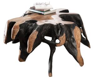 UNIKA Konferenční stolek teakový kořen 80x85x46, černý, olejovaný