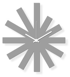 Středně velké nástěnné hodiny, šedé plexi 40x30xm: Gray Star - Šedé | atelierDSGN