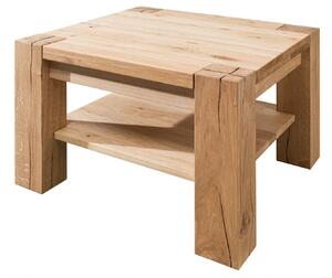 KENT Konferenční stolek 70x70x45, bianco, olejovaný, divoký dub