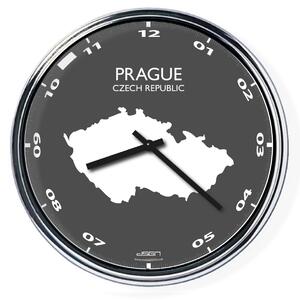 Kancelářské nástěnné hodiny: Praha (32 cm), Výběr barev Tmavé