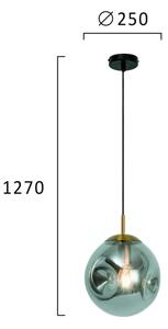 Lustr na lanku OSCAR 1xE27/40W/230V kouřová černá
