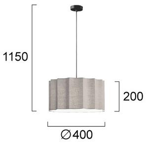 Lustr na lanku WAVY 1xE27/14W/230V šedá