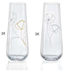 Crystalex sklenice na prosseco Stemless luční kvítí 250 ml 4 KS