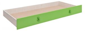 Dětská zásuvka pod postel Numero - dub bílý/zelená