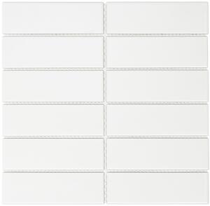FIN Obklad keramická bílá Mozaika Obdélník Bílá Mat 4,5x14,5 (29,1x29,7) cm - AM45010