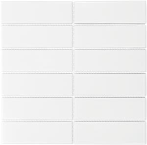 FIN Obklad keramická bílá Mozaika Obdélník Bílá Lesk 4,5x14,5 (29,1x29,7) cm - AF45051