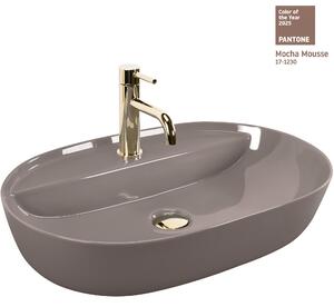 Keramické umyvadlo na desku REA AURA 61x41, beige lesk