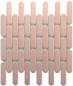 The Mosaic Factory Obklad keramická růžová Mozaika Pink Oval 2,3x9,8 (30x30) cm - SEO23078
