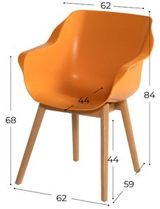 Yasmani zahradní set Hartman s teakovým stolem 180x90cm Sophie - barva židle: indian orange