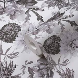 A.S. Création | Vliesová tapeta na zeď Dream Flowery 38175-3 | 0,53 x 10,05 m | bílá, šedá