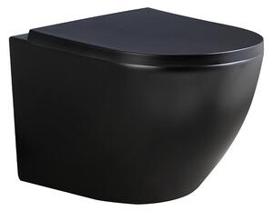 BPS-koupelny Závěsná WC mísa se SoftClose sedátkem HYD-4778, černá mat