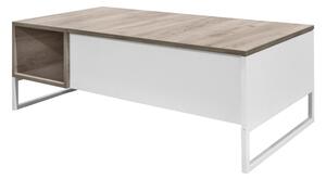 Konferenční stůl PEGAS - dub šedý/bílá