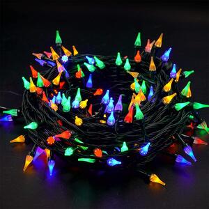 Vnitřní LED vánoční řetěz se špičatými LED diodami - růžová, 10m, 80 LED