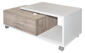 Konferenční stolek LEO - dub šedý a bílá