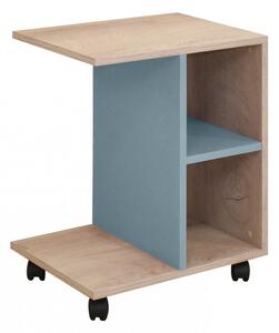 Dětský boční stolek Kinder - dub šedý/modrá