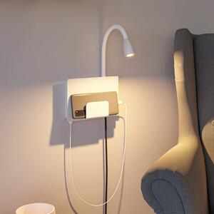 Nástěnné svítidlo Paulmann Halina USB LED, ohebné rameno, bílé