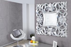 Modern Baroque Period Nástěnné zrcadlo Vedine, 75 cm, stříbrné, starožitné