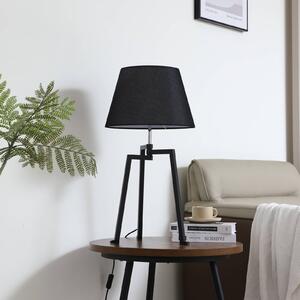 Stolní lampa Lucande Amona, černá, textil, 69 cm, trojnožka