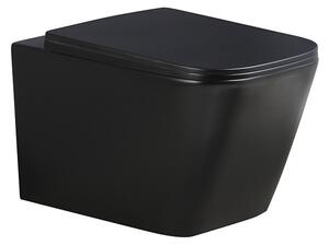 BPS-koupelny Závěsná WC mísa se SoftClose sedátkem HYD-4776, černá mat