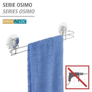 WENKO Věšák na ručník BEZ VRTÁNÍ StaticLoc OSIMO kovově lesklý 12x45x6 cm