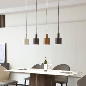 Závěsná lampa Lindby Ovelia, hnědá/káva/béžová, 4 světla, E27
