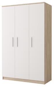 Policová šatní skříň 120 cm Clesh Bílá/dub sonoma