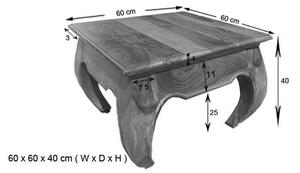 ORIENT Konferenční stolek 60x60 cm, palisandr