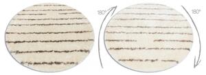 Kusový koberec shaggy Kylar kruh krémový 120cm 120cm