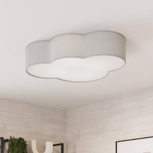 TK Lighting Stropní světlo Cloud z textilu, délka 62 cm, šedé, stmívatelný, Hliník / šedá / zinek, Obývací pokoj / jídelna, Textil / tkanina / hedvábí, Young lifestyle