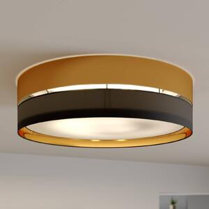 TK Lighting Stropní světlo Hilton, černá/zlatá, Ø 60 cm, stmívatelný, Černá, Obývací pokoj / jídelna, kov, Moderní