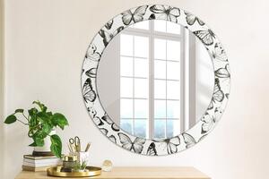 Kulaté dekorační zrcadlo Motýl