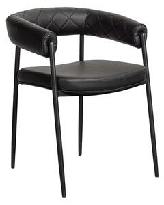 Hoorns Černá koženková jídelní židle Uriel
