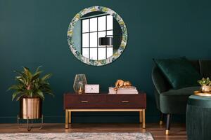 Kulaté dekorační zrcadlo na zeď Tropické listy