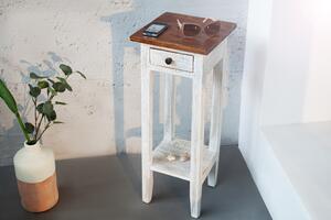 Odkládací stolek Le Bure, bílá, recyklované dřevo