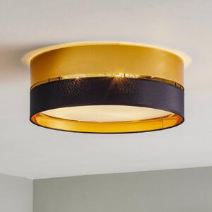 TK Lighting Stropní světlo Hilton, černé/zlaté, Ø 45 cm, stmívatelný, Černá, Obývací pokoj / jídelna, kov, Moderní