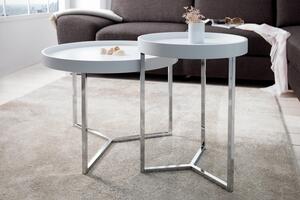 FurniGO Konferenční stolek Modular 40cm bílá, stříbrná