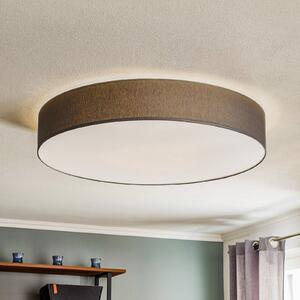 TK Lighting Stropní světlo Rondo, šedé Ø 80 cm, stmívatelný, Hliník / šedá / zinek, Ložnice, Textil / tkanina / hedvábí, Moderní