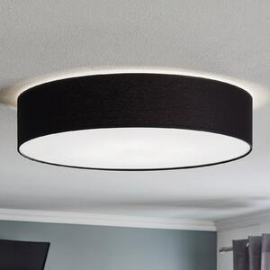 TK Lighting Stropní světlo Rondo, tmavě šedé Ø 60 cm, stmívatelný, Černá, Ložnice, Textil / tkanina / hedvábí, Moderní