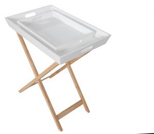 Bílý dřevěný konferenční stolek s podnosem Scandinavia 40 x 60 cm »