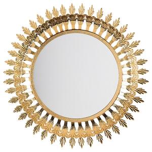 Nástěnné zlaté zrcadlo ø60 cm VOREY